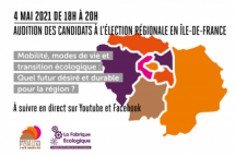 Audition des candidats à l’élection régionale en Île-de-France : mobilité, modes de vie et transition écologique, quel futur désiré et durable pour la région ?