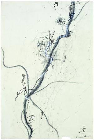 Jean Lin, carte accompagnée d'un calque, Le Serret, juin 1976 © Editions L'Arachnéen